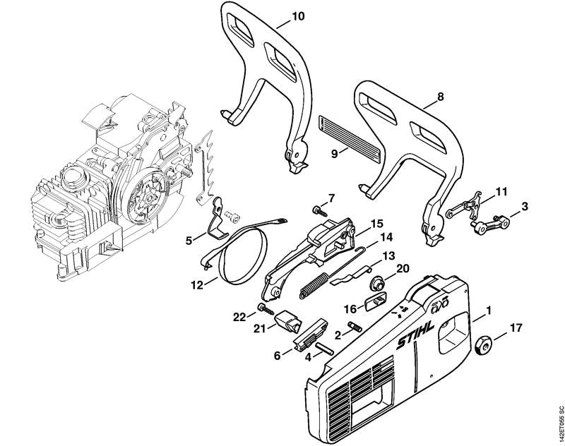 STIHL Cover OEM 11296487700 technical drawing position 15