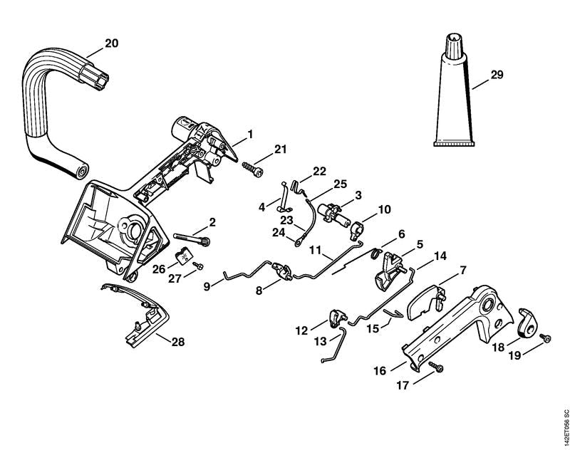 STIHL Handle molding OEM 11297910600 technical drawing position 16