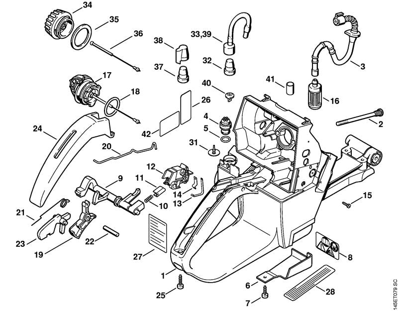 STIHL Throttle rod OEM 11281821500 technical drawing position 20