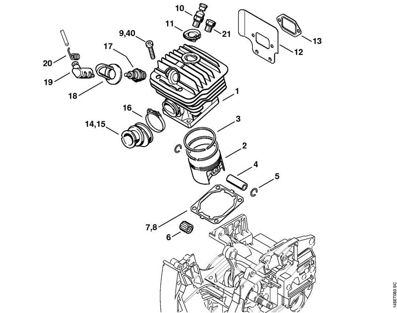 STIHL Piston Ø 52 mm OEM 11280302009 technical drawing position 2