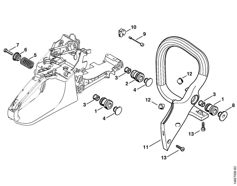 STIHL Handlebar OEM 11337901700 technical drawing position 11