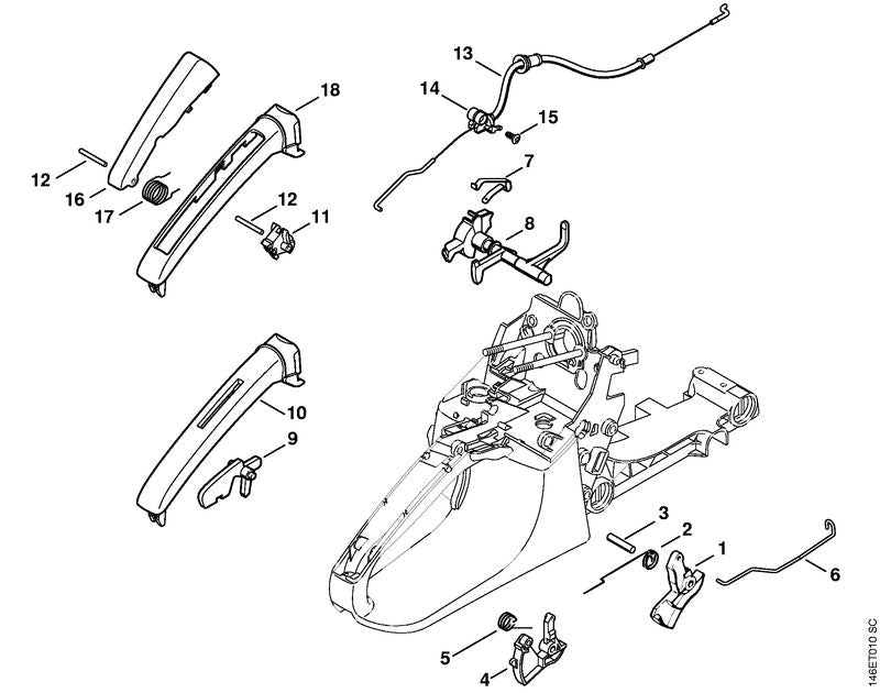 STIHL Brake cable OEM 11331602500 technical drawing position 13