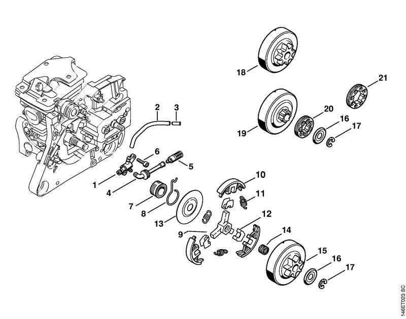 STIHL Worm OEM 11336407100 technical drawing position 7