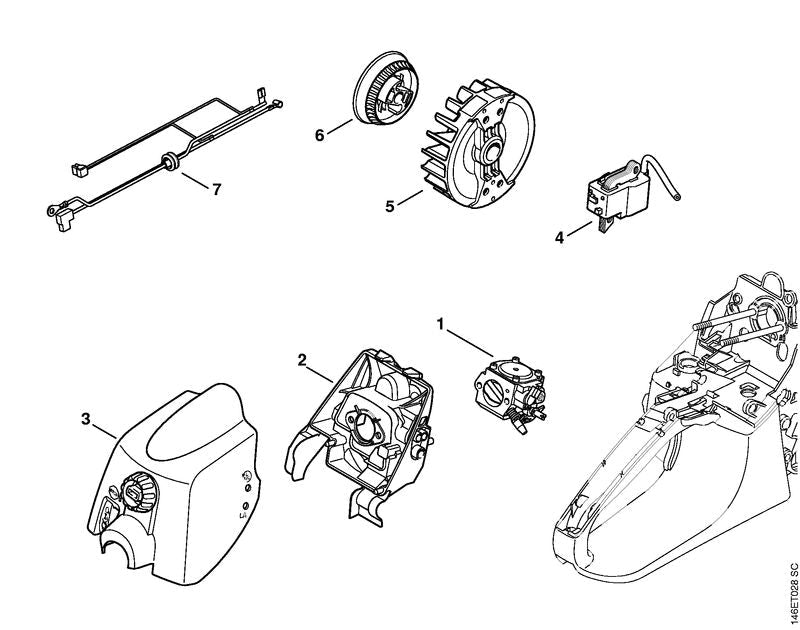 STIHL Carburetor HD-39 OEM 11331200612 technical drawing position 1