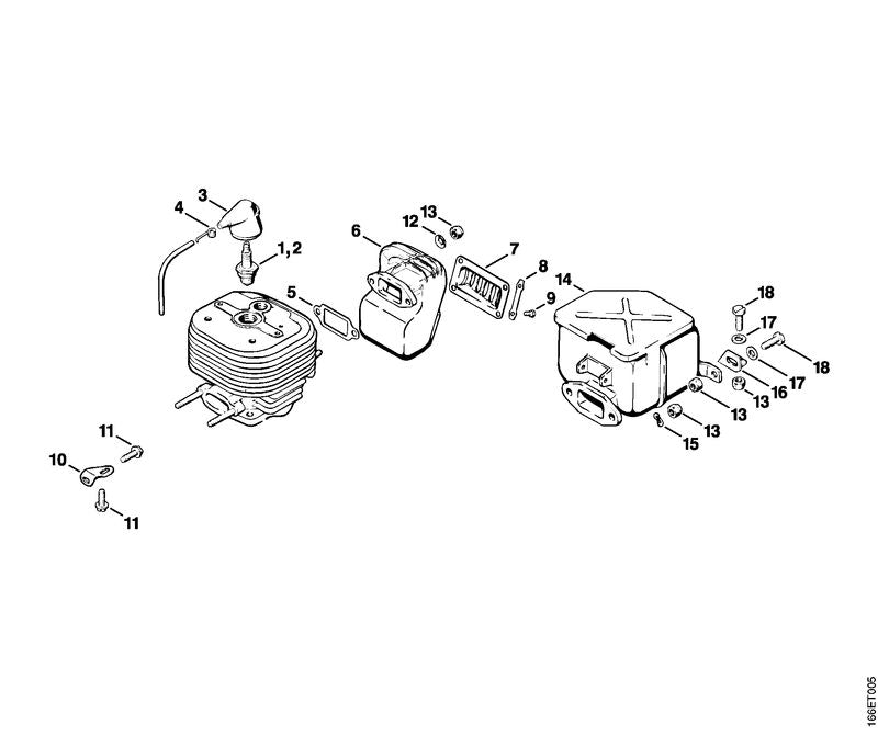 STIHL Muffler OEM 11061400502 technical drawing position 6