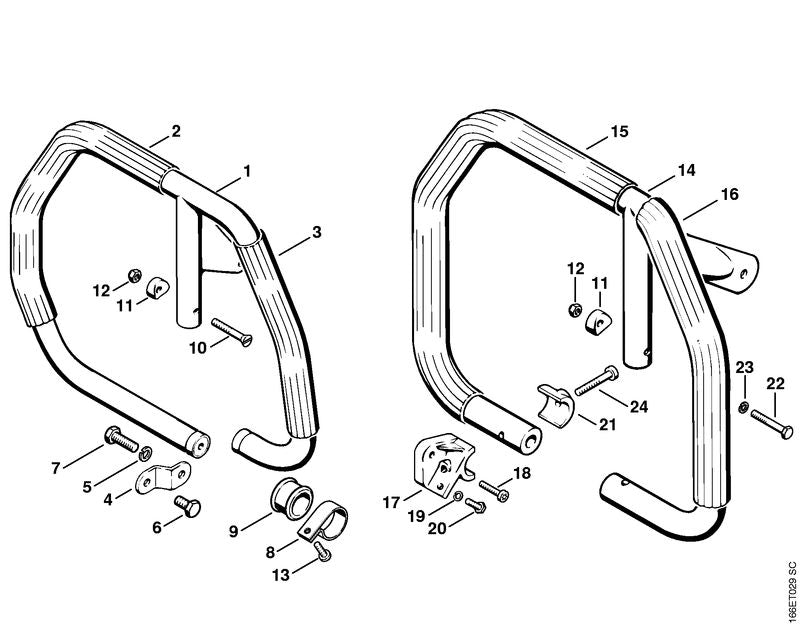 STIHL Rubber bushing OEM 11067919500 technical drawing position 9
