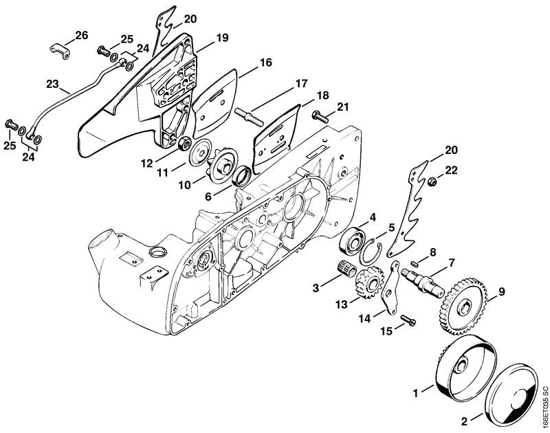 STIHL Outer side plate OEM 11076641100 technical drawing position 18