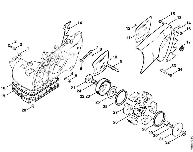STIHL Inner side plate OEM 11066641000 technical drawing position 10