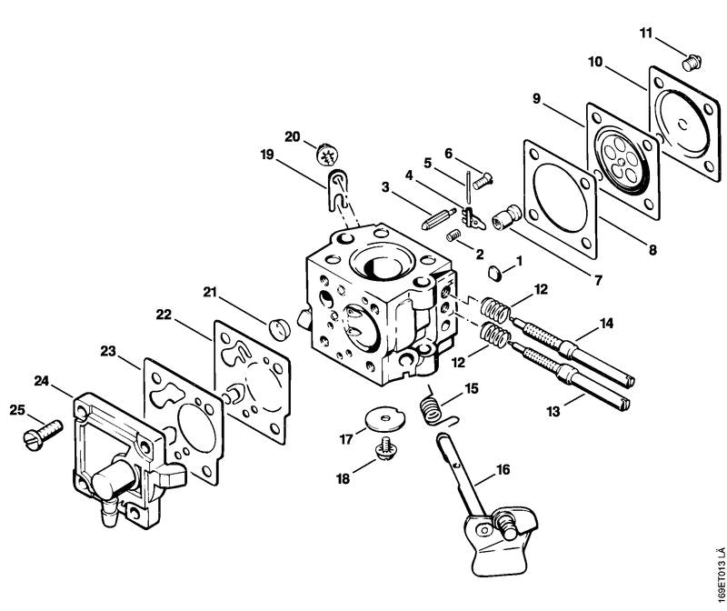 STIHL Pump diaphragm OEM 11131214800 technical drawing position 22