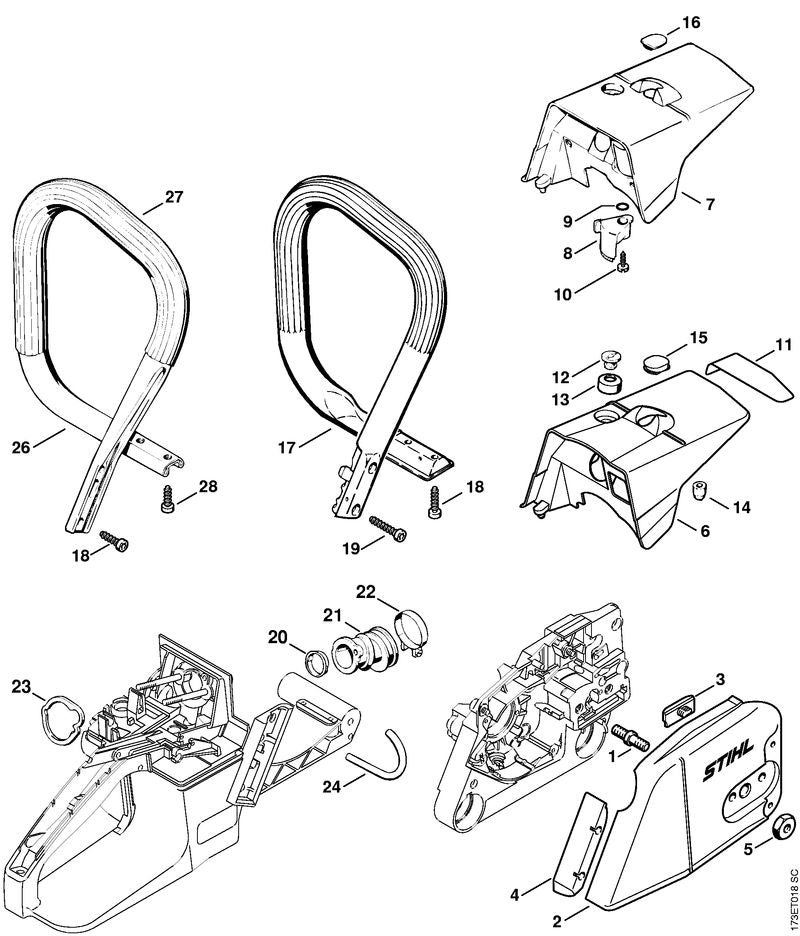 STIHL Shroud OEM 11250801622 technical drawing position 6