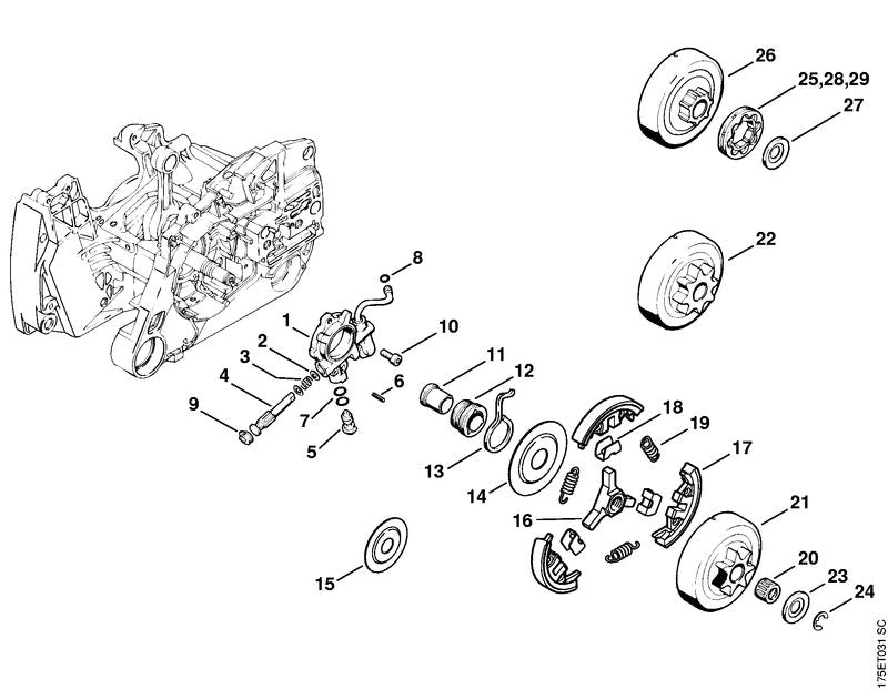 STIHL Pump piston OEM 11286470605 technical drawing position 4