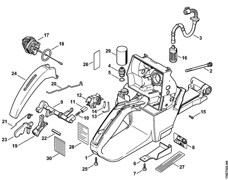 STIHL Filter OEM 11281242802 technical drawing position 29