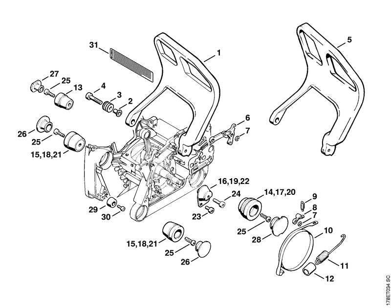 STIHL Bushing OEM 11247925505 technical drawing position 3
