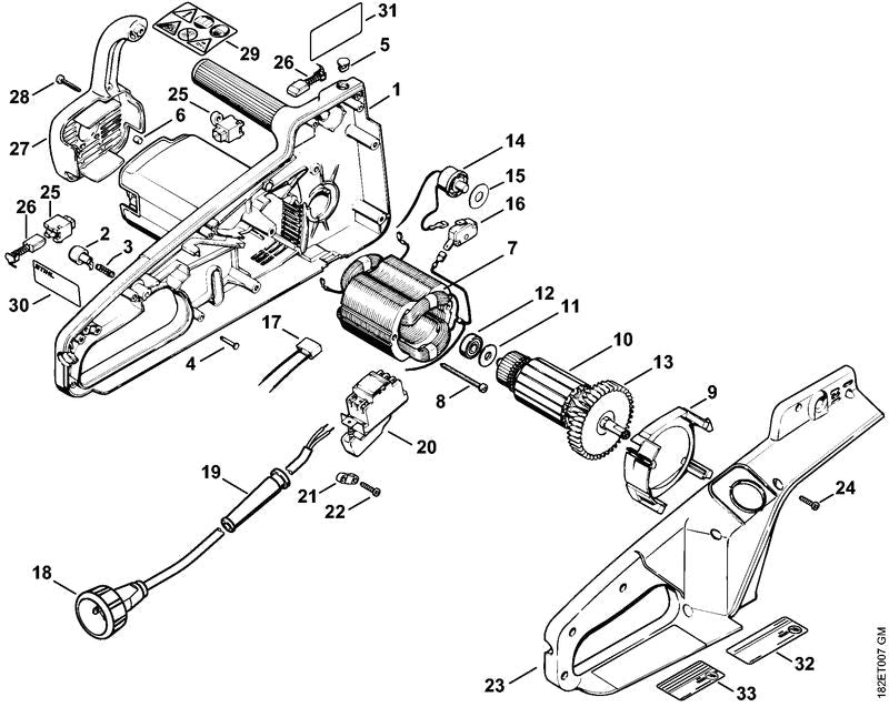 STIHL Set of carbon brushes OEM 12070071005 technical drawing position 26