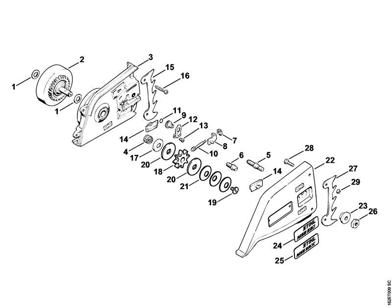 STIHL Ring OEM 00009611404 technical drawing position 23