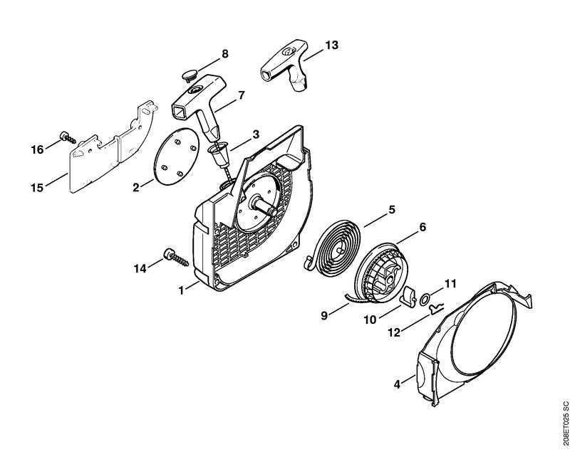 STIHL Intake air preheating kit OEM 11230071009 technical drawing position -1