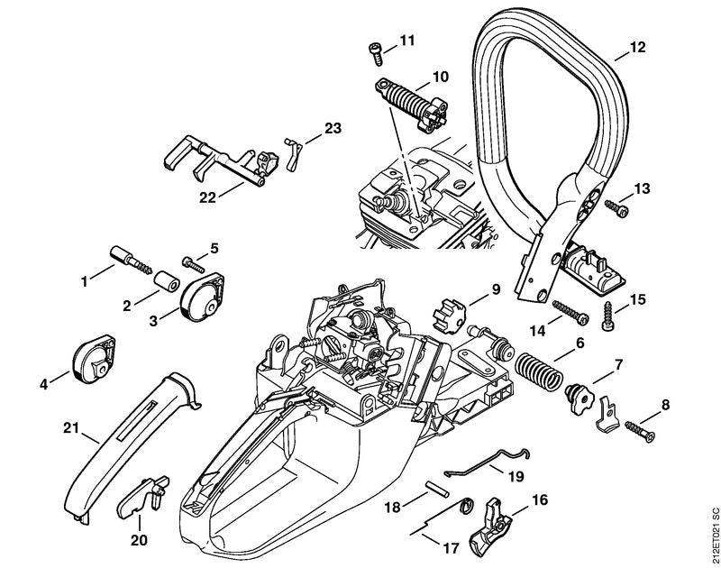 STIHL Handle molding OEM 11357910600 technical drawing position 21