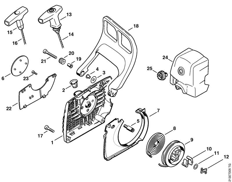 STIHL Model plate MS 341 OEM 11359671502 technical drawing position 6