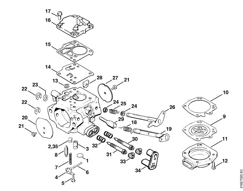 STIHL End cover OEM 11241210802 technical drawing position 16
