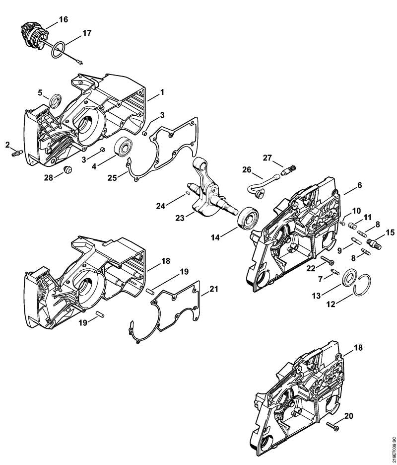 STIHL Set of gaskets 088 OEM 11240071051 technical drawing position -1