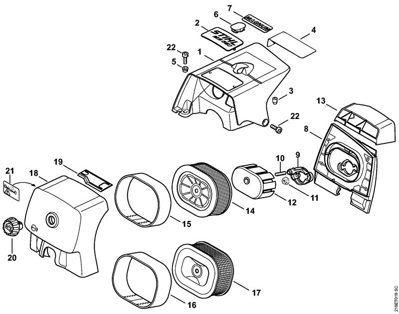 STIHL Cap OEM 11210847100 technical drawing position 3