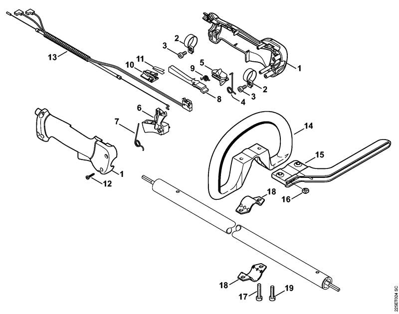 STIHL Handle OEM 41377900300 technical drawing position 1