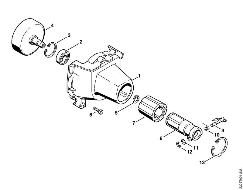 STIHL Torsion spring OEM 41321627800 technical drawing position 10
