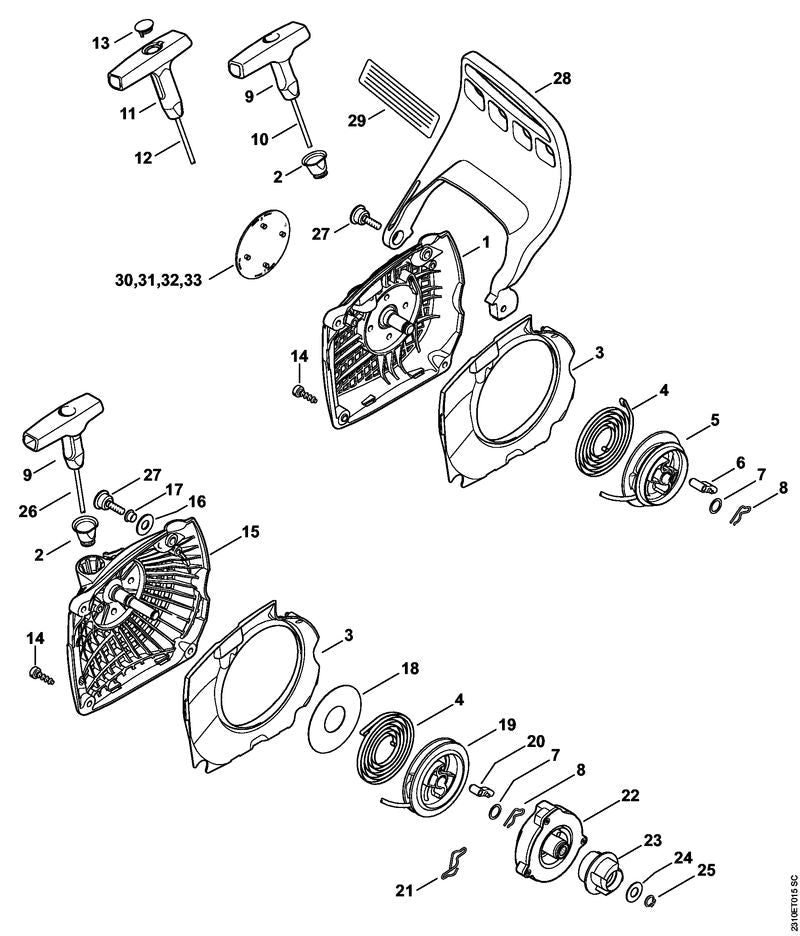 STIHL Model plate MS 231 C OEM 11439671531 technical drawing position 31