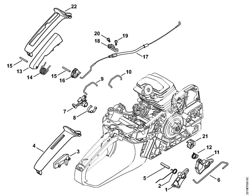 STIHL Handle molding OEM 11437910600 technical drawing position 4