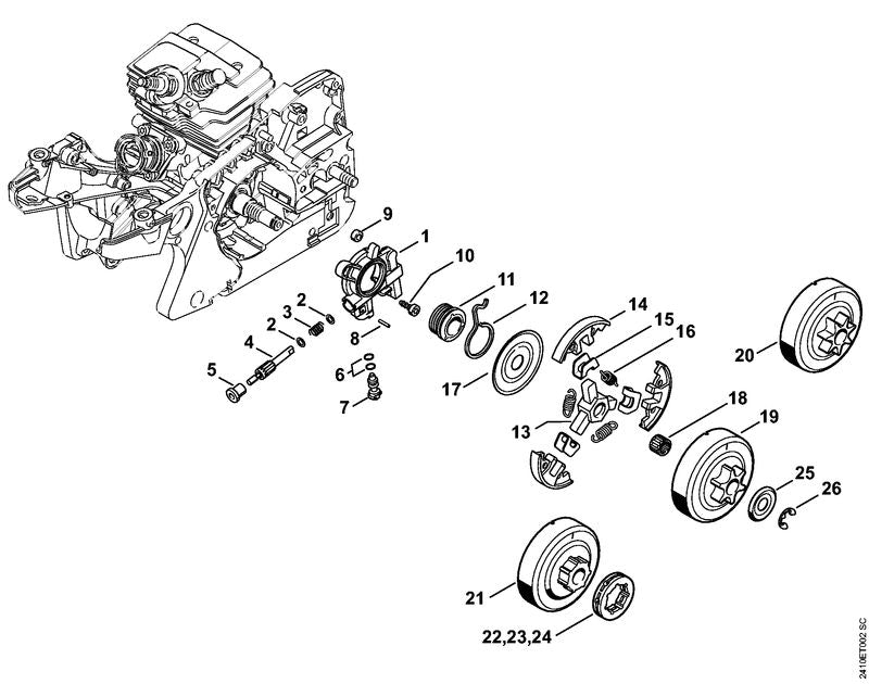 STIHL Oil pump OEM 11436403200 technical drawing position 1