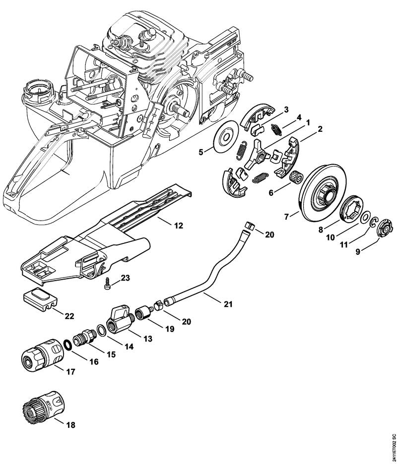 STIHL Rim sprocket 3/8" 8T G OEM 00006421152 technical drawing position 8