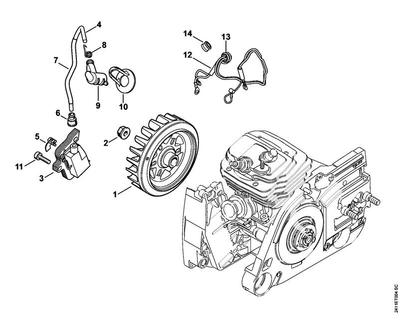 STIHL Wiring harness OEM 42524403001 technical drawing position 12