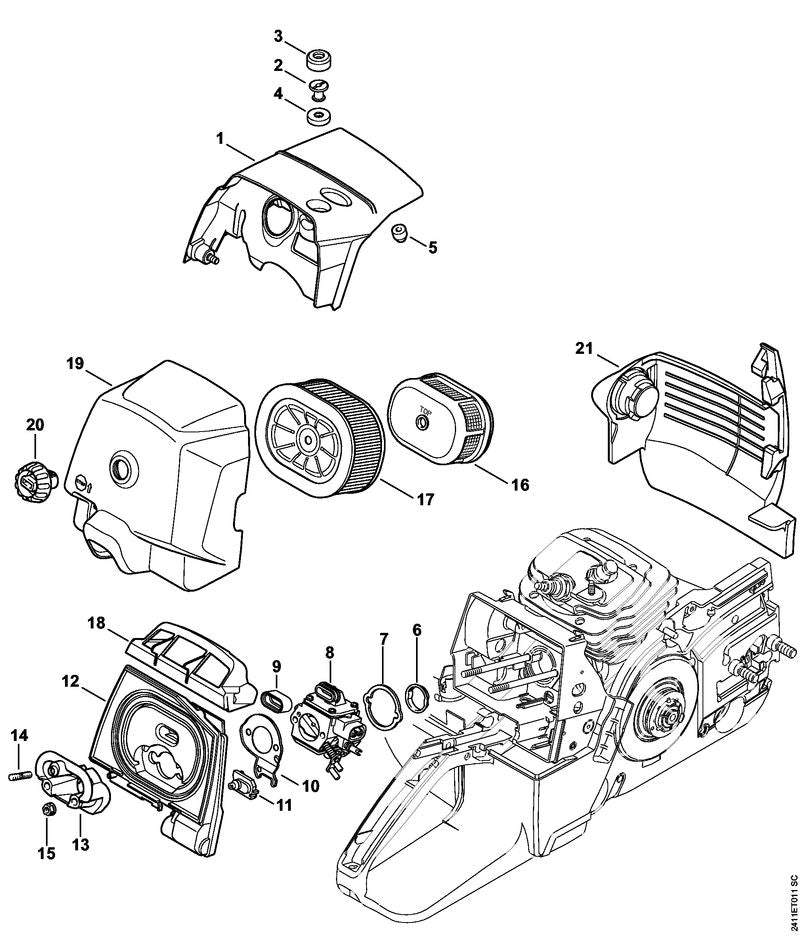 STIHL Carburetor HD-50A OEM 11281200629 technical drawing position 8