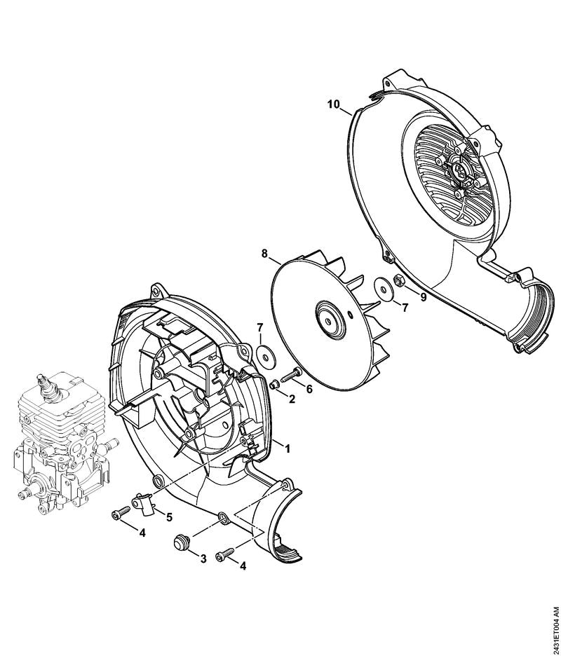 STIHL Fan housing, outside OEM 42417010704 technical drawing position 10