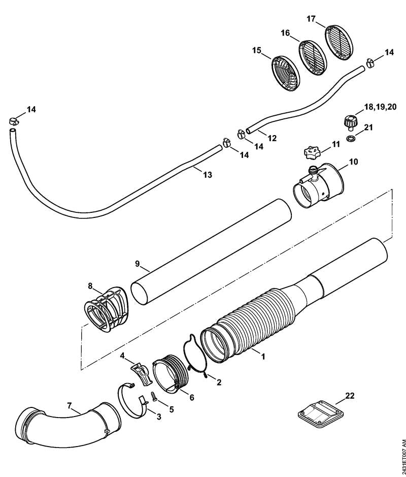 STIHL Nozzle Ø 0.5 mm OEM 42037006311 technical drawing position 18