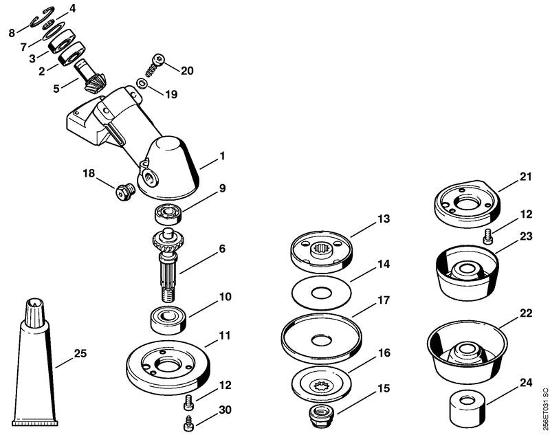 STIHL Gear housing OEM 41286410350 technical drawing position 1