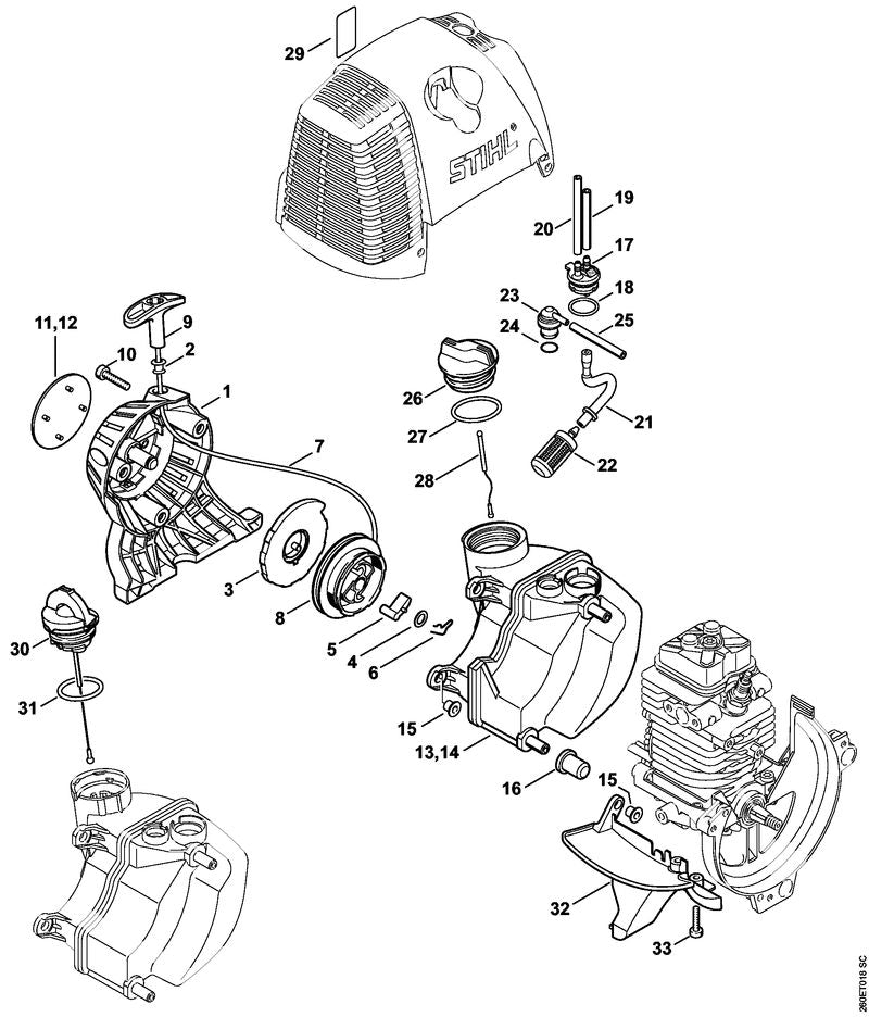 STIHL Model plate KM 130 OEM 41809671535 technical drawing position 11
