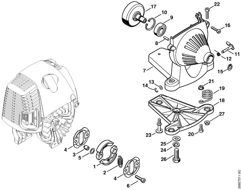 STIHL Fan housing OEM 41800801807 technical drawing position 7