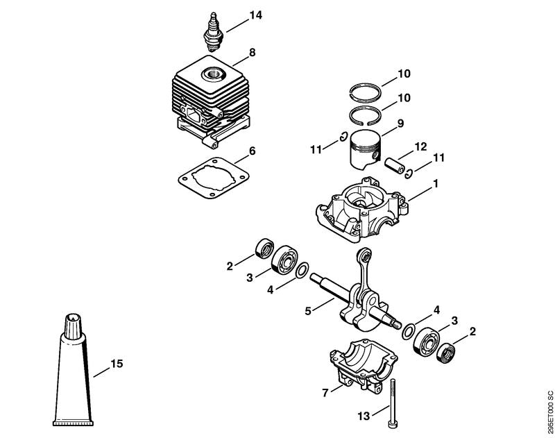 STIHL Crankshaft OEM 42290300400 technical drawing position 5