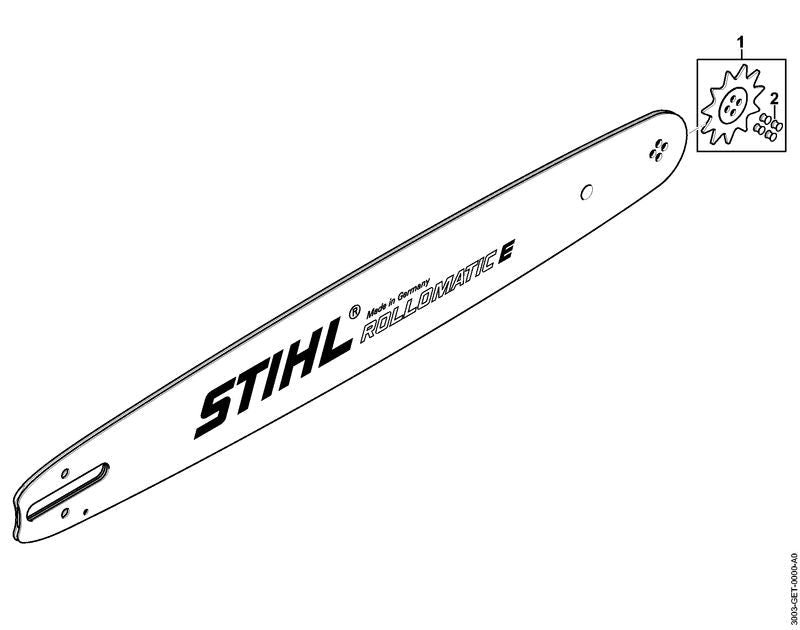 STIHL Nose sprocket .325" 11T 1.6 OEM 30036509926 technical drawing position 1