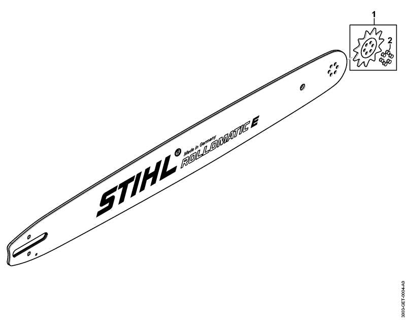 STIHL Nose sprocket 3/8 11T 1.6 OEM 30036509935 technical drawing position 1