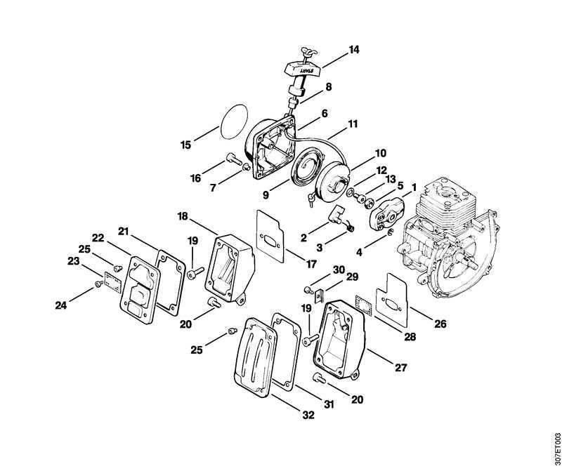 STIHL Muffler gasket OEM 41261490600 technical drawing position 26