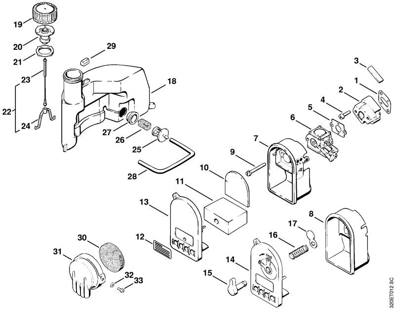 STIHL Felt cord OEM 11203587800 technical drawing position 26