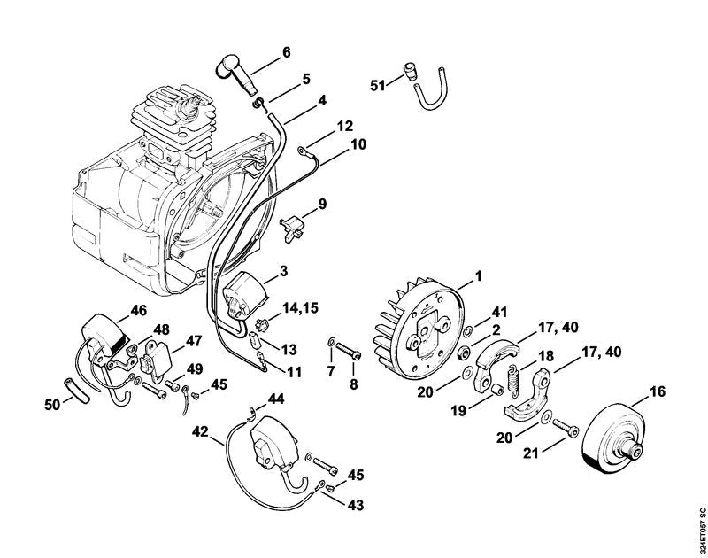 STIHL Retainer OEM 41194051900 technical drawing position 9