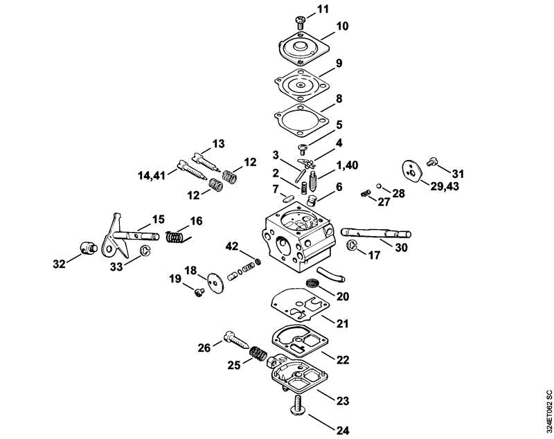 STIHL End cover OEM 41191210800 technical drawing position 23