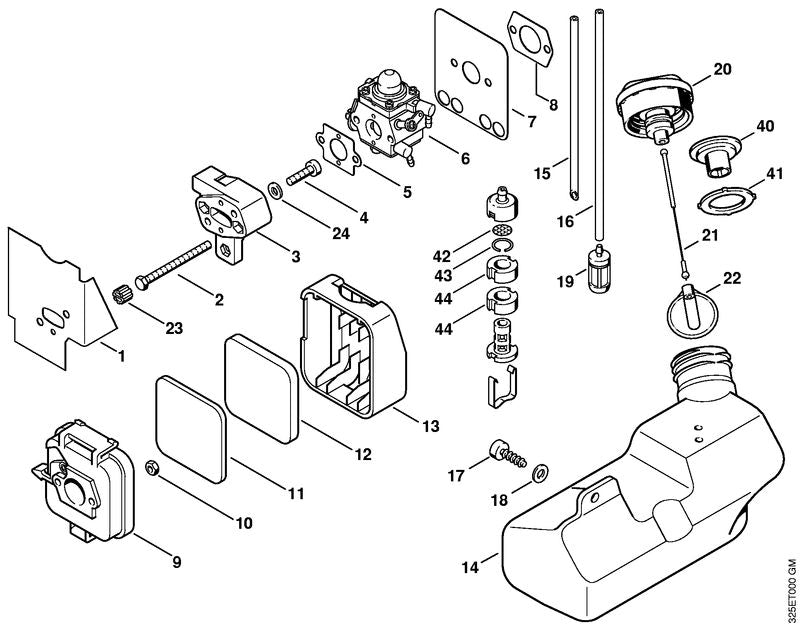 STIHL Hose 185 mm / 7 5/16" OEM 42273580800 technical drawing position 15