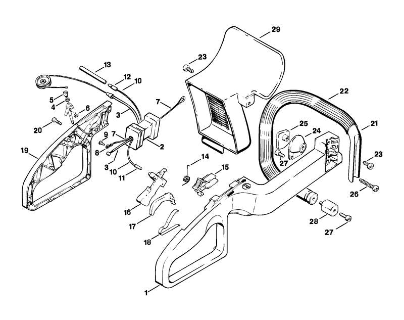 STIHL Torsion spring OEM 00009980804 technical drawing position 14