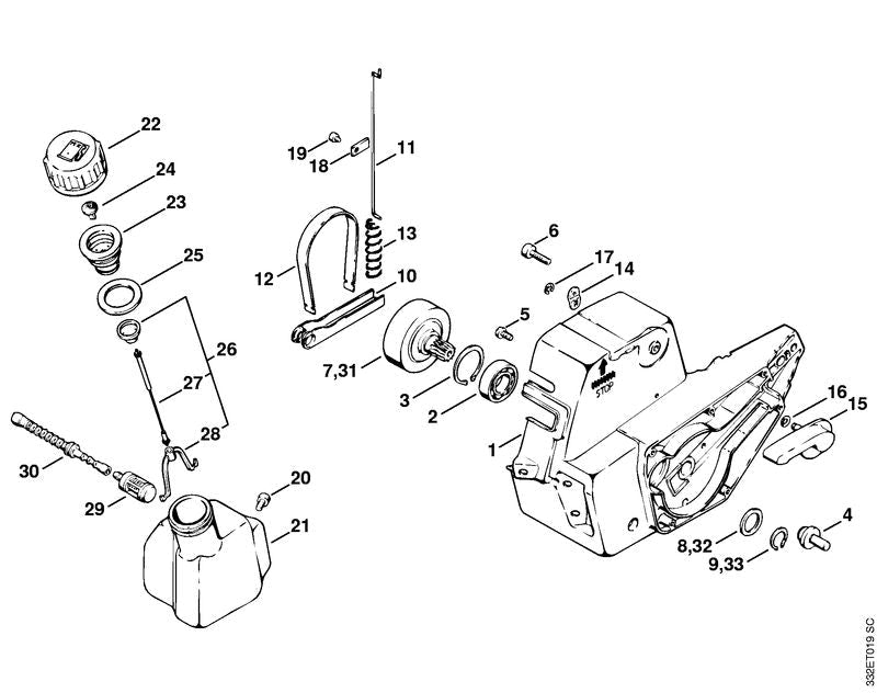 STIHL Pickup body OEM 42113503500 technical drawing position -1