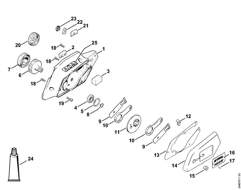 STIHL Gear housing OEM 42136400501 technical drawing position 1