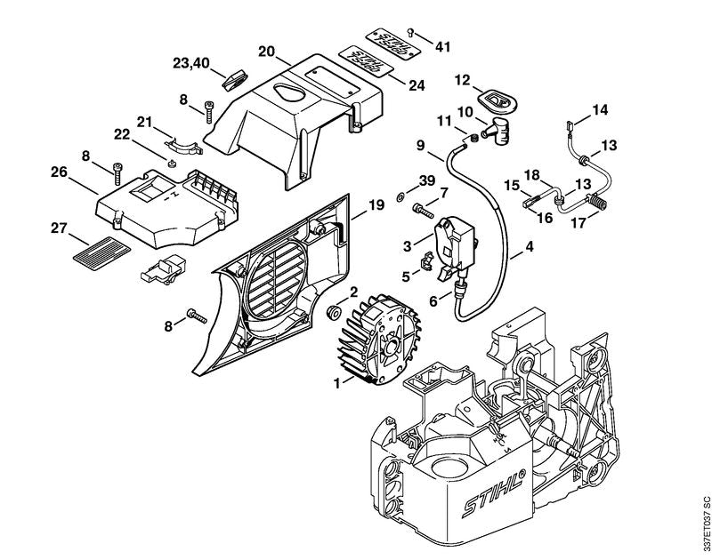 STIHL Instruction label OEM 00009673502 technical drawing position 27
